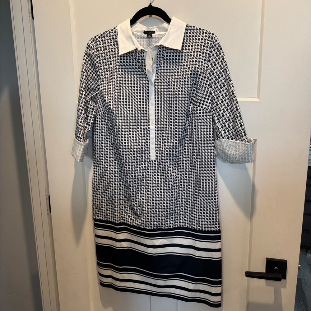 NWT Ann Taylor Patterned Button Up Shirt Midi Dress
